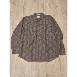 Cody James Authentic Western Shirt Paisley Brown Pearl Snap Men’s Size 2XL